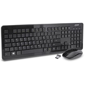 InLine 55368A klawiatura Dołączona myszka Uniwersalne RF Wireless QWERTZ Niemiecki Czarny