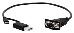 EXSYS EX-23001 kabel równoległy Czarny 0,5 m USB Type-A/USB Type-C DB-9