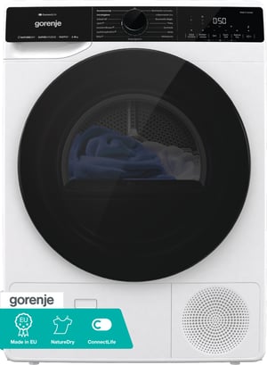 Gorenje DPNA83W suszarki do prania Wolnostojący Od przodu 8 kg Czarny, Biały