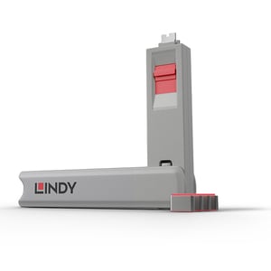 Lindy 40425 Port-Blocker Port-Blocker + USB-Typ-C-Stecker, rosa, 5 Stück