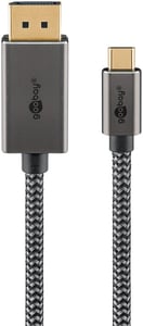 Goobay 75709 3 m USB Type-C to DisplayPort Cable Adapter, Black, Silver