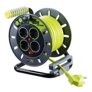 Masterplug OMG25164SL-PX rozgałęziacz 25 m 4 x gniazdo sieciowe Czarny, Zielony