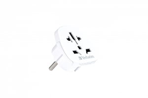 Verbatim 49541 Universal-Netzsteckeradapter Typ E/F Hybrid, weiß
