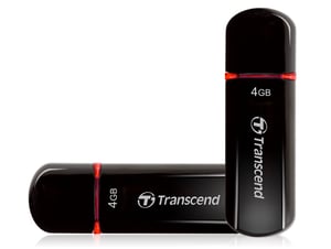 Transcend JetFlash 600 4 GB USB Flash Drive, USB Type-A 2.0, Black