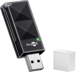Goobay 95682 USB 2.0-Kartenlesegerät, schwarz