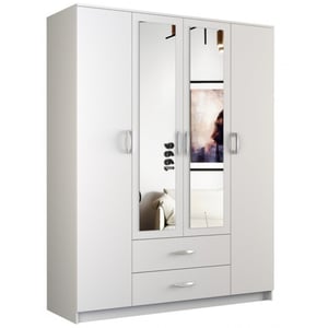 Topeshop ROMANA 160 WHITE Wardrobe and Closet, 11 shelves, 4 doors. White