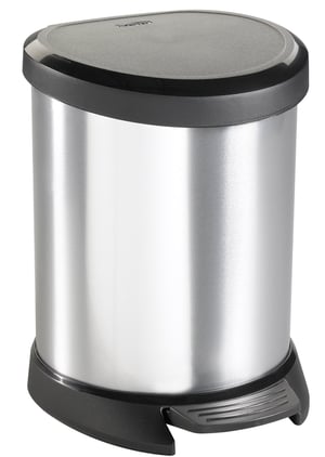 Curver Deco Bins 3253922160018 Okrągły Czarny, Srebrny