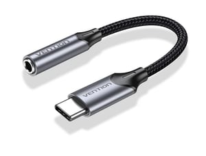 Vention BGMHF ljudkabel 1 m 3,5 mm USB Type-C Svart, Grå