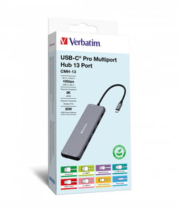 Verbatim CMH-13 USB Typ C 10000 Mbit/s Silber