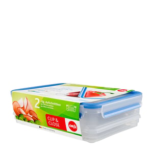 EMSA 508557 Rectangular Food Storage Container, 2.65 L, Blue, Transparent, 1 pc.
