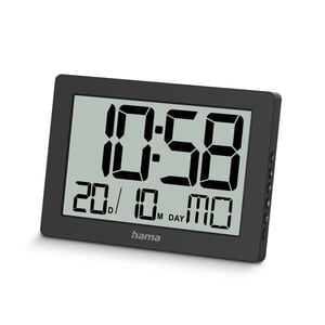 Hama 00222230 zegar ścienny / stołowy Zegar cyfrowy Prostokąt Czarny