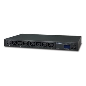 PLANET IPM-8220 rozdzielacz zasilania PDU 8 x gniazdo sieciowe 1U Czarny