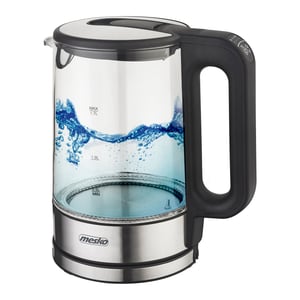 Mesko Home MS 1301B czajnik elektryczny 1,7 l 2200 W Czarny, Stal nierdzewna, Przezroczysty