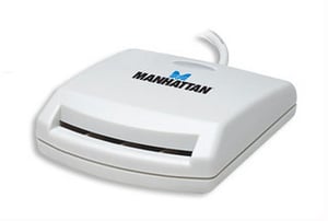 Manhattan 172844 USB 1.1 Smart Card Reader, White