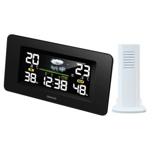 Sencor SWS 5270 Digital Weather Station, Black, White LCD, AC/Battery