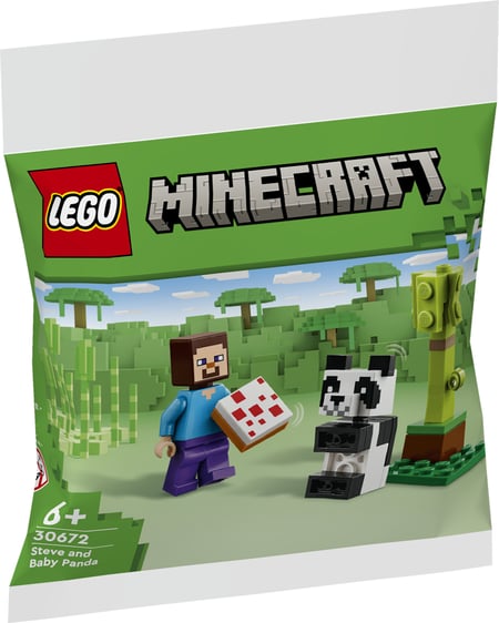 LEGO Minecraft Steve i mała panda