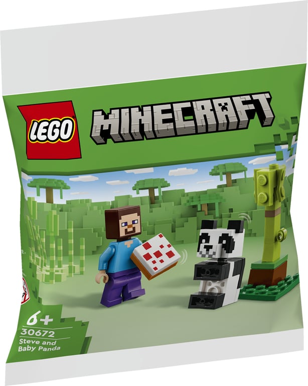 LEGO Minecraft Steve i mała panda