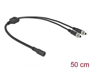 DeLOCK Cable, DC 5.5 x 2.1 mm Splitter, 1 x Female to 2 x Male, Screw-Type