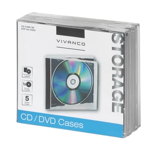 Vivanco 31691 CD-Hüllen Schmuckschachtel für 1 CD, schwarz, transparent