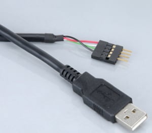 Akasa 0,4 m USB (A)-Kabel, 0,4 m USB A, schwarz