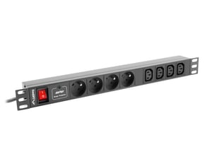 Lanberg PDU-04E04I-0200-IEC-BK rozdzielacz zasilania PDU 4 x gniazdo sieciowe 1U Czarny
