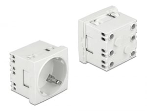 DeLOCK Easy 45 uziemione gniazdo zasilania rozszerzalne, z ustawieniem 45° 45 x 45 mm, 10 sztuk