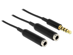 DeLOCK 65575 kabel audio 0,25 m 3.5mm 2 x 3.5mm Czarny