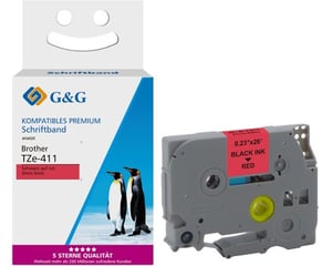 G&G 18674 taśmy do etykietowania Czarny na czerwonym TZe