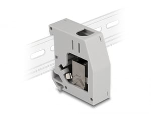DeLOCK DIN-Schienen-Adapter mit Keystone-Modul, RJ45-Buchse auf RJ45-Buchse, Cat.6A
