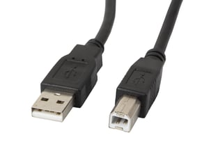 Lanberg CA-USBA-10CC-0010-BK kabel USB USB 2.0 1 m USB B 0,48 Gbit/s Czarny