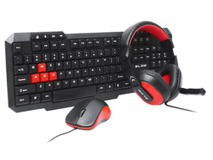 BLOW 84-221 tangentbord med medföljande USB-gamingmus, QWERTY, svart, röd