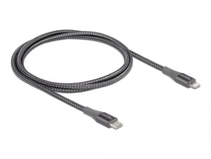 DeLOCK USB Type-C to Lightning Data and Charging Cable for iPhone, iPad, and iPod, Gray, 1 m, MFi