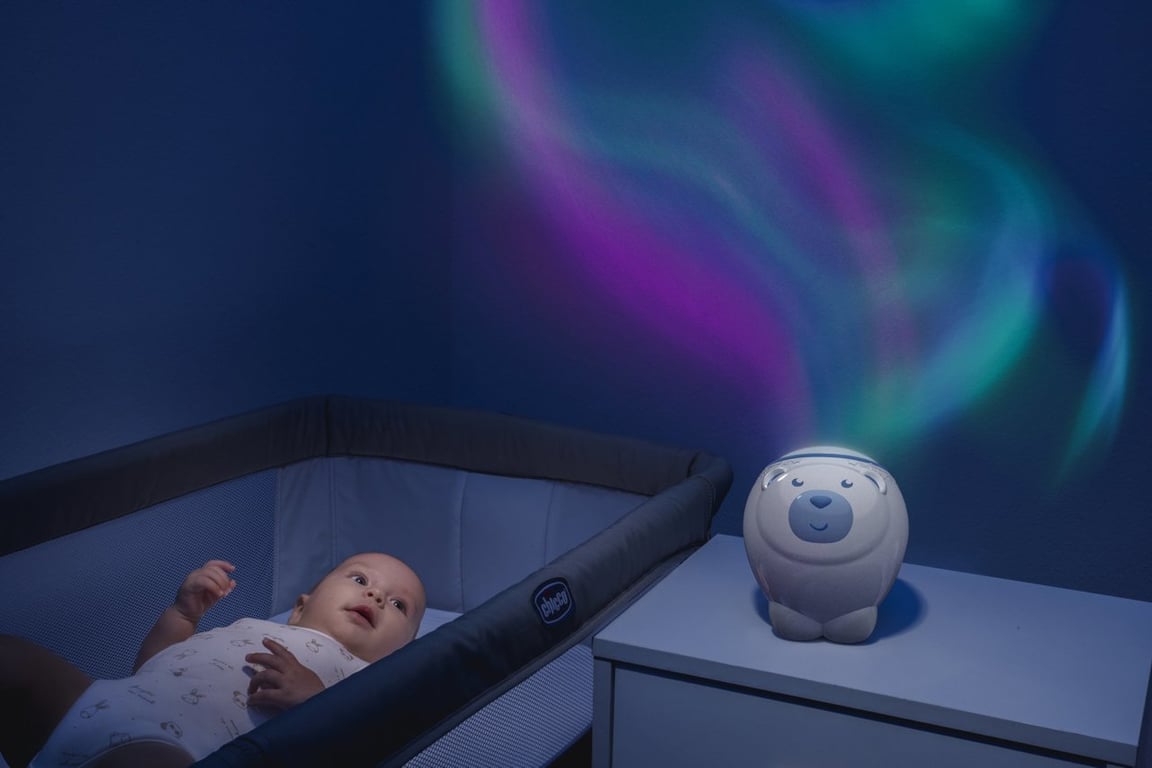 Chicco First Dreams Polar Bear nocna lampka dziecięca Wolnostojący Beżowy, Biały