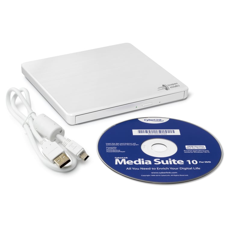 Hitachi-LG Slim Portable DVD-Writer dysk optyczny DVD±RW Biały