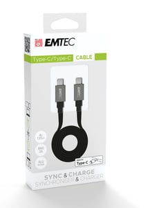 Emtec T700C2 USB-kabel 1,2 m USB-C Svart