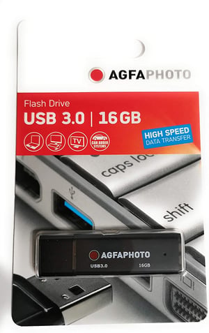 AgfaPhoto 10569 16 GB USB Flash Drive, USB Type-A 3.2 Gen 1 (3.1 Gen 1), Black
