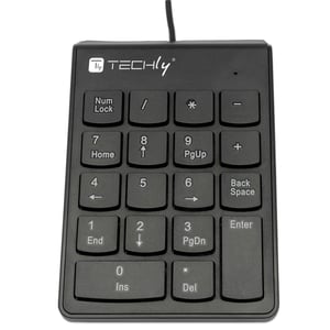 Techly IDATA KP-BLKTY Numeric Keypad for Laptop/PC, USB, Black