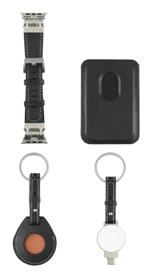 4smarts 541481 smart personligt tillbehör Set Svart vaxat läder (Pull Up)