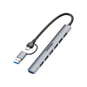 UNITEK H1209AGY01 huby i koncentratory USB Type-C 5000 Mbit/s Szary