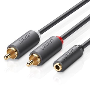 Ugreen 10561 kabel audio 0,2 m 3.5mm 2 x RCA Czarny