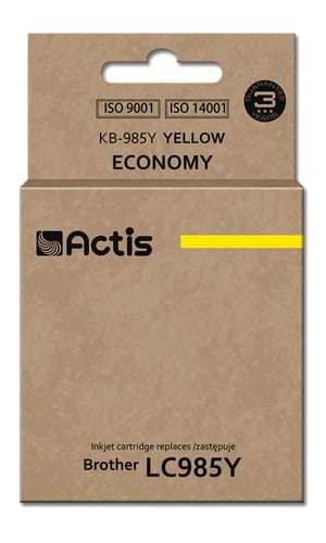 Actis Tusz KB-985Y (zamiennik Brother LC985Y; Standard; 19,5 ml; żółty)