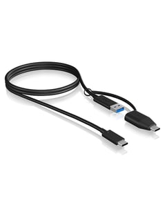 ICY BOX IB-CB034 USB 3.2 Gen 2 (3.1 Gen 2) Cable, 1 m, USB-C to USB-A, Black