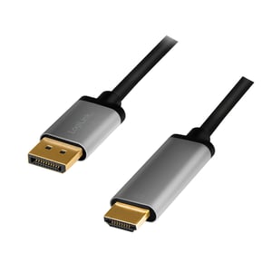 LogiLink CDA0107 adapter kablowy 2 m DisplayPort HDMI Czarny, Szary
