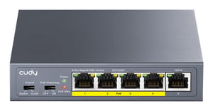 Cudy GS1005P przełącznik sieciowy Nie zarządzany Gigabit Ethernet (10/100/1000) Obsługa PoE Szary