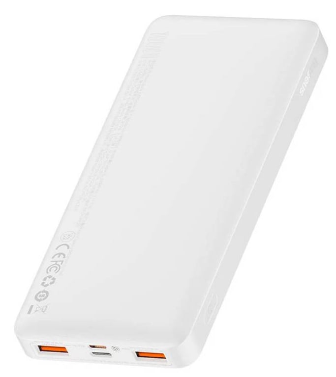 фото Зовнішній акумулятор (павербанк) Baseus Bipow Digital Display 10000mAh 20W White (PPBD050502)