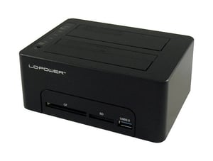 LC-Power LC-DOCK-U3-CR USB 3.2 Gen 1 (3.1 Gen 1) Type-A Hard Drive Docking Station, Black