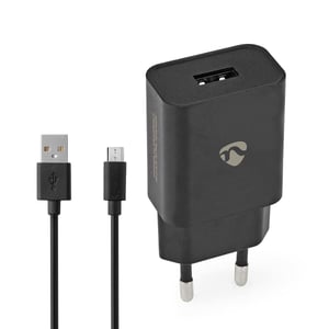 Nedis WCHAM105ABK Portable Device Charger, Universal, Black, AC, Indoor