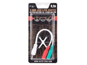 NATEC NKA-0639 Audio Cable, 0.2 m, 3.5 mm to 2 x 3.5 mm, White