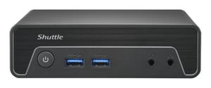 Shuttle NE1010XA persondator/arbetsstation Intel® N N100 8 GB DDR4-SDRAM 250 GB SSD Smal PC Mini-PC Svart