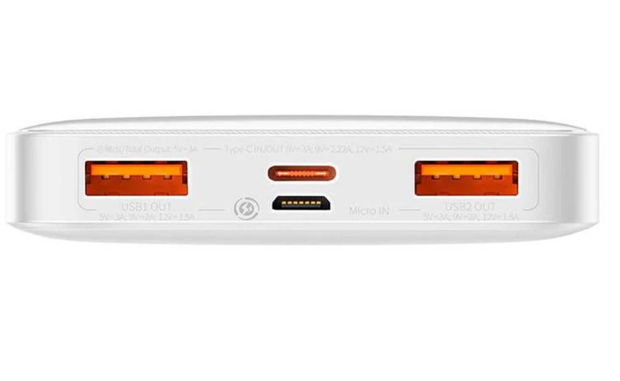фото Зовнішній акумулятор (павербанк) Baseus Bipow Digital Display 10000mAh 20W White (PPBD050502)